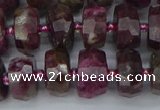 CRB1402 15.5 inches 6*12mm faceted rondelle tourmaline beads