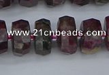 CRB1403 15.5 inches 7*14mm faceted rondelle tourmaline beads