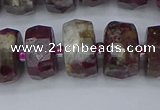 CRB1404 15.5 inches 8*16mm faceted rondelle tourmaline beads