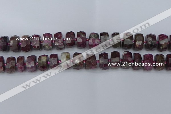 CRB1405 15.5 inches 8*18mm faceted rondelle tourmaline beads