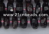 CRB1411 15.5 inches 6*10mm faceted rondelle red garnet beads