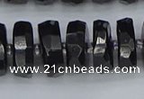 CRB1425 15.5 inches 8*18mm faceted rondelle black tourmaline beads