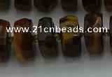 CRB1433 15.5 inches 7*14mm faceted rondelle yellow tiger eye beads