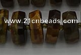 CRB1434 15.5 inches 8*16mm faceted rondelle yellow tiger eye beads