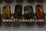 CRB1435 15.5 inches 8*18mm faceted rondelle yellow tiger eye beads