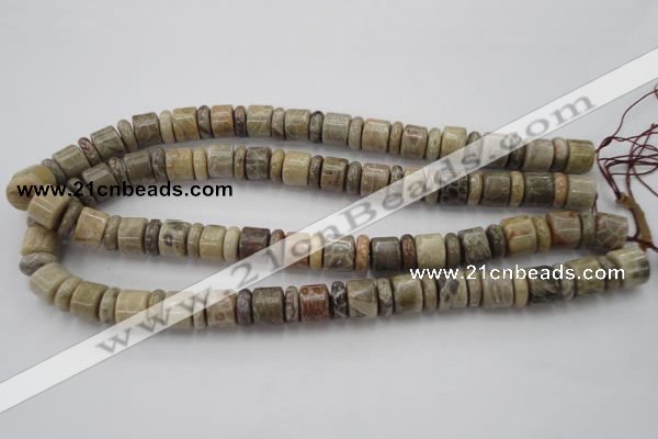 CRB144 15.5 inches 6*12mm & 10*12mm rondelle chrysanthemum agate beads