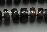 CRB1441 15.5 inches 6*10mm faceted rondelle blue tiger eye beads