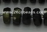 CRB1442 15.5 inches 6*12mm faceted rondelle blue tiger eye beads