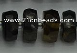 CRB1444 15.5 inches 8*16mm faceted rondelle blue tiger eye beads