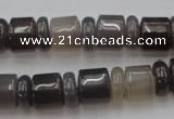 CRB145 15.5 inches 6*12mm & 10*12mm rondelle grey agate beads