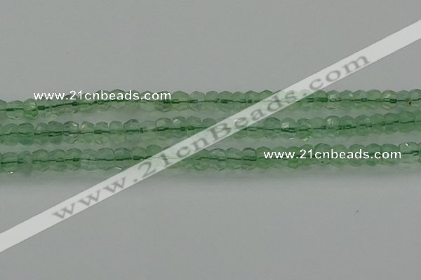 CRB1458 15.5 inches 4*6mm faceted rondelle green fluorite beads