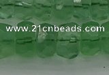 CRB1461 15.5 inches 6*12mm faceted rondelle green fluorite beads