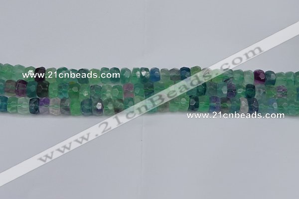 CRB1463 15.5 inches 4*6mm faceted rondelle fluorite beads