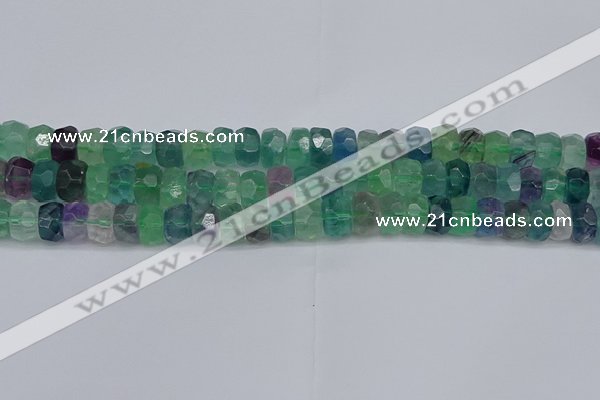 CRB1464 15.5 inches 5*8mm faceted rondelle fluorite beads