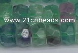 CRB1466 15.5 inches 6*12mm faceted rondelle fluorite beads