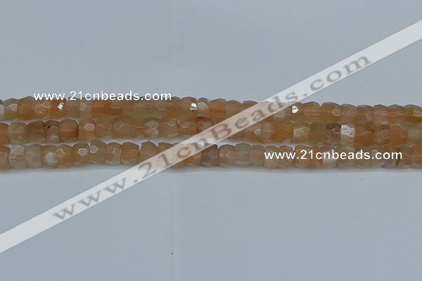 CRB1468 15.5 inches 4*6mm faceted rondelle moonstone beads