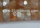 CRB1471 15.5 inches 6*12mm faceted rondelle moonstone beads