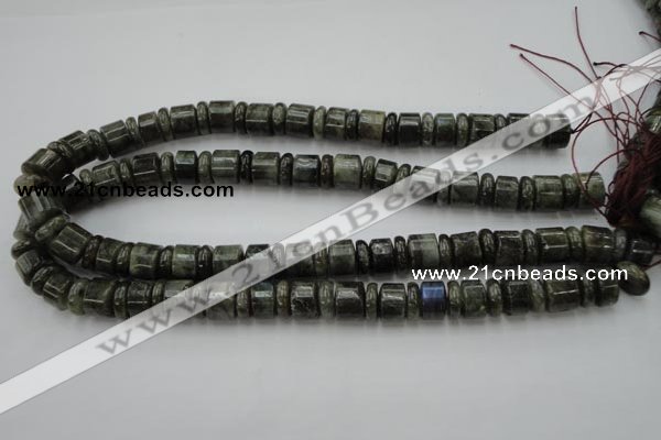 CRB148 15.5 inches 6*12mm & 10*12mm rondelle labradorite beads