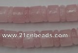 CRB149 15.5 inches 6*12mm & 10*12mm rondelle rose quartz beads