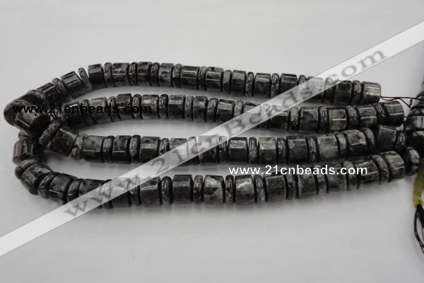 CRB160 15.5 inches 5*14mm & 10*14mm rondelle black labradorite beads