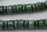 CRB170 15.5 inches 4*10mm – 7*10mm rondelle green picture jasper beads