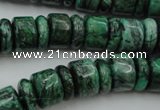 CRB175 15.5 inches 4*12mm – 8*12mm rondelle green picture jasper beads