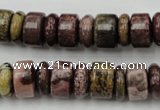 CRB176 15.5 inches 4*12mm – 8*12mm rondelle red artistic jasper beads