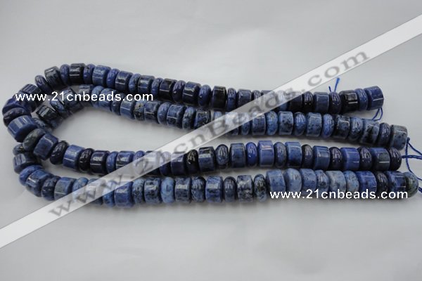 CRB177 15.5 inches 4*12mm – 8*12mm rondelle blue dumortierite beads