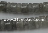 CRB178 15.5 inches 4*12mm – 8*12mm rondelle cloudy quartz beads