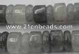 CRB180 15.5 inches 5*14mm – 10*14mm rondelle cloudy quartz beads