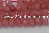 CRB1800 15.5 inches 4*6mm faceted rondelle strawberry quartz beads