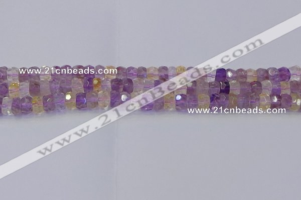 CRB1807 15.5 inches 4*6mm faceted rondelle ametrine beads