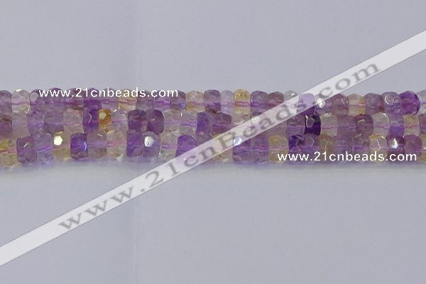 CRB1809 15.5 inches 6*10mm faceted rondelle ametrine beads