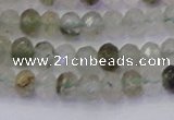 CRB1812 15.5 inches 4*6mm faceted rondelle green rutilated quartz beads