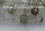 CRB1813 15.5 inches 5*8mm faceted rondelle green rutilated quartz beads