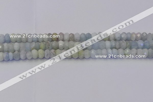 CRB1824 15.5 inches 5*7mm faceted rondelle aquamarine beads