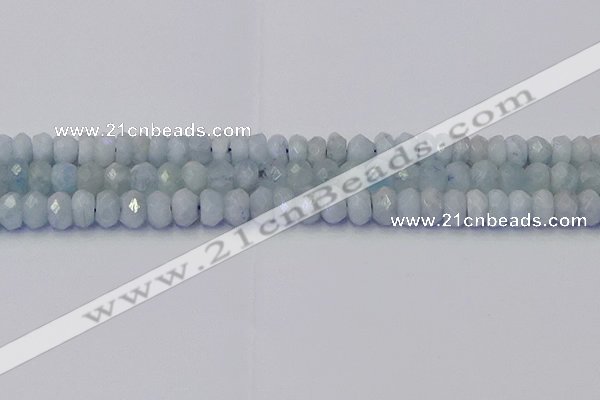 CRB1826 15.5 inches 5*7mm faceted rondelle aquamarine beads