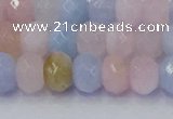 CRB1829 15.5 inches 5*8mm faceted rondelle morganite beads