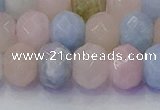 CRB1830 15.5 inches 6*10mm faceted rondelle morganite beads