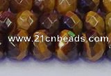 CRB1842 15.5 inches 6*10mm faceted rondelle yellow tiger eye beads