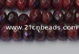 CRB1846 15.5 inches 6*10mm faceted rondelle red tiger eye beads