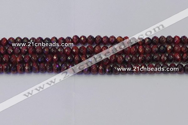 CRB1846 15.5 inches 6*10mm faceted rondelle red tiger eye beads