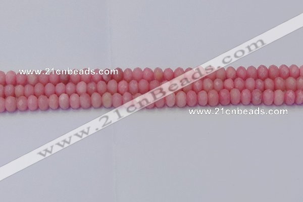 CRB1848 15.5 inches 4*6mm faceted rondelle pink opal beads
