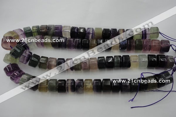 CRB185 15.5 inches 10*16mm rondelle rainbow fluorite beads