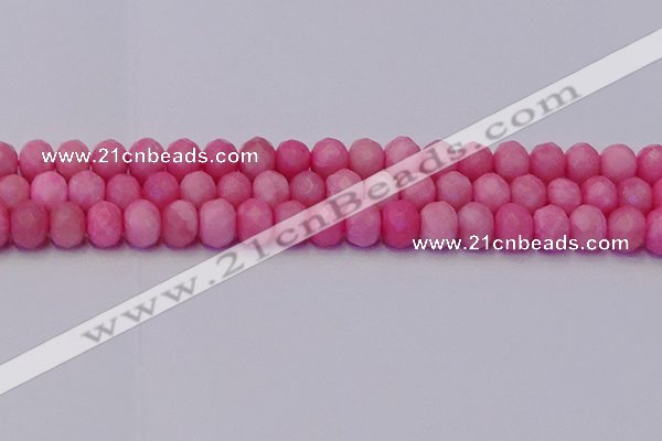 CRB1850 15.5 inches 6*10mm faceted rondelle pink opal beads