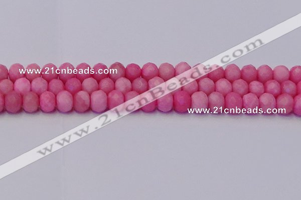 CRB1850 15.5 inches 6*10mm faceted rondelle pink opal beads