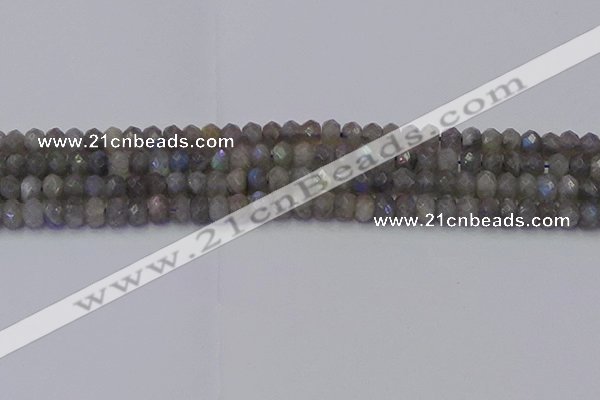 CRB1852 15.5 inches 4*6mm faceted rondelle labradorite beads