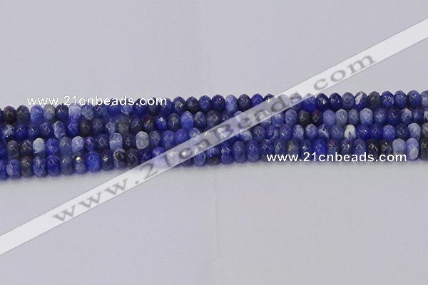 CRB1856 15.5 inches 4*6mm faceted rondelle sodalite beads