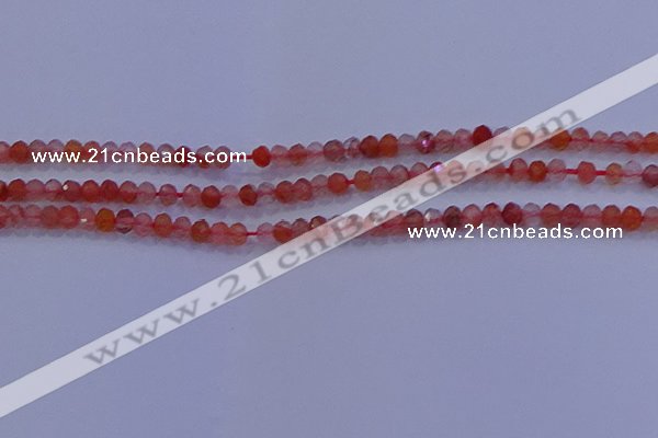 CRB1860 15.5 inches 2*3mm faceted rondelle south red agate beads