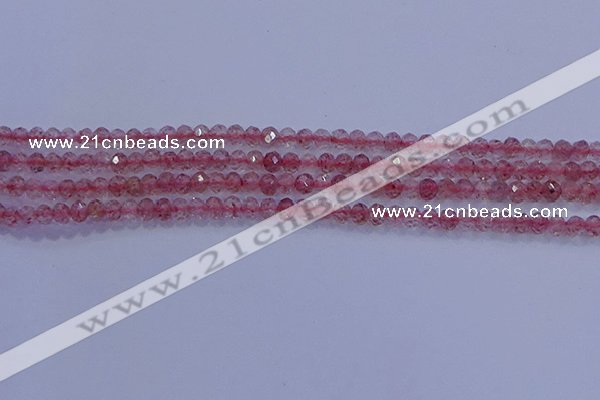 CRB1863 15.5 inches 2*3mm faceted rondelle strawberry quartz beads